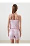 Lcw Dream V-Neck Patterned Straps Women's Shorts Jumpsuit Pajamas - 4