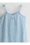 Lcw Kids Blue Embroidery Detailed Girl's Jean Dress - 3