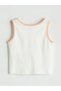 Lcw Kids Ecru Crew Neck Floral Girls' Tank Top and Shorts Skirt - 4