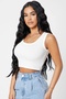 Women's White Square Neck Crop Top Blouse - 5