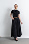Women's Belted Cupra Fabric Skirt 2123 - 7
