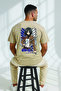 Lenithra Attack on Titan Mikasa Anime Back Printed Unisex Oversize Beige T-Shirt