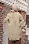 Women's Brit Button Detailed Voile Shirt Mildew Green - 4