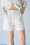 Natural Line Patterned Button Closure Shirt & Shorts Women's Set - 3