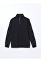 Lcwaikiki Classic Black Mock Neck Men's Sweatshirt - 6
