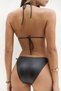 Mutia Lace-Up Shiny Black Bikini Bottom - 8