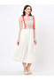 Featuring a Offwhite boho calf length airy dress with tassel and embroidery - 4
