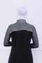 Turtleneck Neck Collar Oversleeve Light Gray - Women's Body Hijab Crop Bolero with Lycra Stand Collar - 8