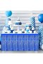 Blue Metallized Tassel Table Skirt Birthday Table Skirt Party Decor