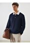 Polo Neck Long Sleeve Men's Sweatshirt