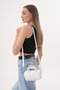 White Women's Mini Small Hand and Shoulder Bag with Adjustable Strap Zipper Gc021001 - 3