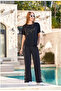 25714 women's stone Printed leg snap detail 2-piece set