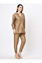 Rich gold tunic set with gold butti printed all over - 4