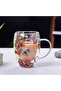 Flower Pattern Double Layer Mug Cup Stylish Durable Coffee Tea Cup Gift Product - 2