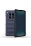Infinix Zero 40 5g Case Ethnic Silicone Cover with Flexible Tpu Hollowed Back Surface Design - Navy Blue - 2