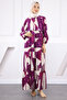 Purple Half Button Skirt Layered Dress - 2