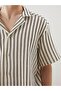 Regular Fit Short Sleeve Striped Men's Shirt - 3