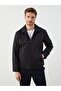 Lcwaikiki Classic Black Shirt Collar Men's Jacket