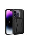 iPhone 14 Pro Max Compatible Card Holder Stand Pu Leather Btbm Memo Case-Black