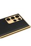Galaxy S23 Ultra Compatible Leather Look Electroplating Edges Fission Case-Co - 5