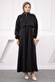 Black Jacket Combination Waist Elastic Dress