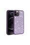 iPhone 13 Pro Compatible Shiny Stone Design Ston Case-Deep Purple