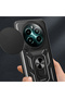 Realme 12 Case Magnetic Stand Camera Protected Sliding Vega Cover - Black - 7