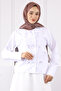 Ecru Bow Front Button Shirt - 4