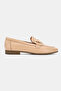 Women's Nude Khaki Natural Leather 36-41 Number Buckle Ballet - 4