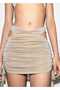 Lurex Pleated Cut Out Detailed Skirt
