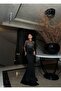 Asra Tulle Detail Shimmering Evening Dress Black 583080 - 3