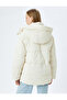 Inflatable Coat Hooded Quilted Zippered Snap Button Pocket - 4