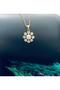 Flower Necklace with Zircon Stone and Pearl - 3