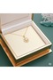 Flower Necklace with Zircon Stone and Pearl