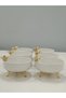 Set of 6 White Olive Detailed Porcelain with Feet 13.5 cm - 3
