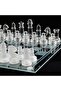Glass Chess Set with Transparent and Frosted Stones Luxury Desktop Decorative Strategy Game Gift Set 20 cm - 2