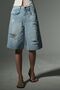Buckle Detail Loose Fit Comfortable Baggy Jean Denim Shorts Women's Bermuda Knee-Length Denim Shorts @Casoria - 3