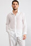 Men's Oversize Cut Linen Look Shirt - 2