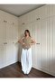 Black/Camel Vest with Cotton Fabric Belt - 4