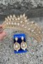 Alexa Gold Bridal Henna Crown Special Occasion Accessory Women's Crown and Wide Shuttle Earrings Set - 4