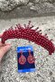 Alyce Burgundy Bridal Henna Crown Special Occasion Accessory Women's Crown and Drop Shuttle Earring Set - 3