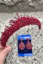 Alyce Burgundy Bridal Henna Crown Special Occasion Accessory Women's Crown and Drop Shuttle Earring Set - 2
