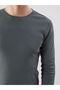 Green Crew Neck Basic Long Sleeve Men's T-Shirt from Plus-Store - 3