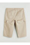 Beige Standard Fit Men's Cargo Shorts - 6