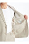 Standard Fit Linen Blend Men's Blazer Jacket - 4
