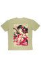 Lenithra Demon Slayer Nezuko Kamado Anime Back Printed Unisex Oversize Beige T-Shirt - 2
