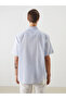 Giyçık Store Den Blue Regular Fit Linen Mixed Material Men's Shirt - 5