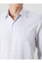 Regular Fit Long Sleeve Plaid Gabardine Men's Shirt - 3