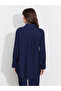 Navy Blue Textured Krinkle Women's Shirt Tunic - 4