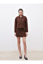 Shirt Collar Women's Suede Look Jacket - 2